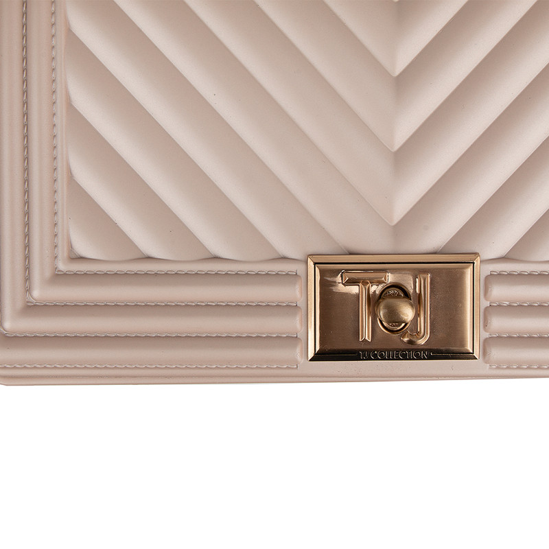 Branded Light Pink Bag with a Chain and Buckle | TJ COLLECTION